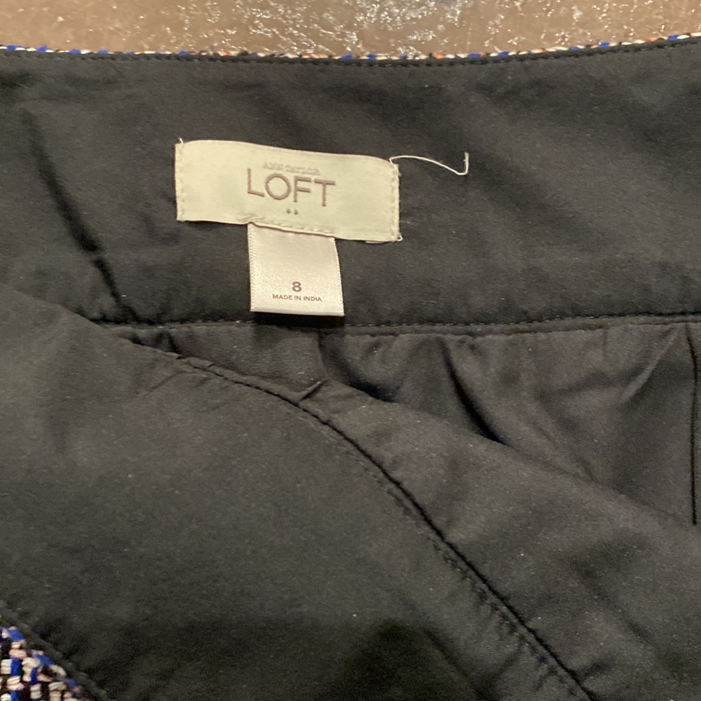 LOFT tweed mini skirt side zip NWOT - Picture 3 of 5